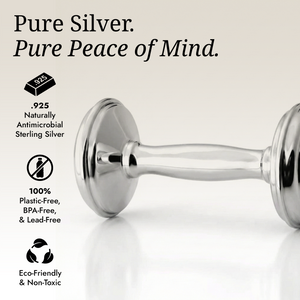 Krysaliis Sterling Silver Dumbbell Baby Rattle