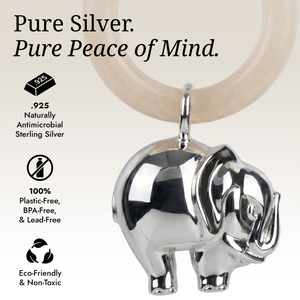 Krysaliis Sterling Silver Baby Rattle - Elephant Ring