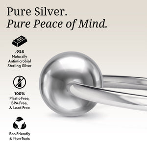 Krysaliis Sterling Silver Teether Rattle - Single Ring