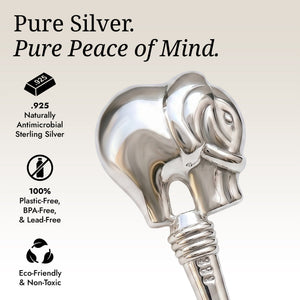 Krysaliis Sterling Silver Baby Rattle - Elephant