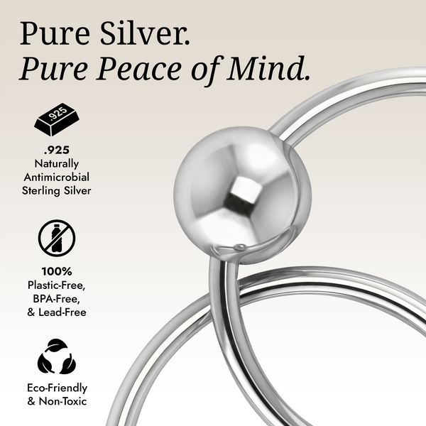 Krysaliis Sterling Silver Baby Teether Rattle -  2 Ring