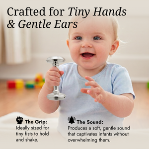 Krysaliis Sterling Silver Dumbbell Baby Rattle