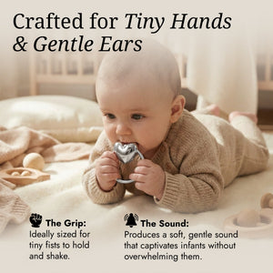 Krysaliis Sterling Silver Baby Teether Rattle - Heart