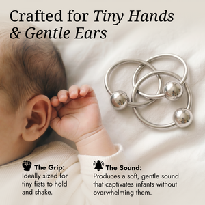Krysaliis Sterling Silver Baby Teether & Rattle - 3 Ring