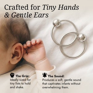 Krysaliis Sterling Silver Baby Teether Rattle -  2 Ring
