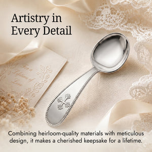 Krysaliis Sterling Silver Beaded Cross Feeding Spoon