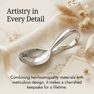 Beaded Loop Sterling Silver Baby Feeding Spoon by Krysaliis