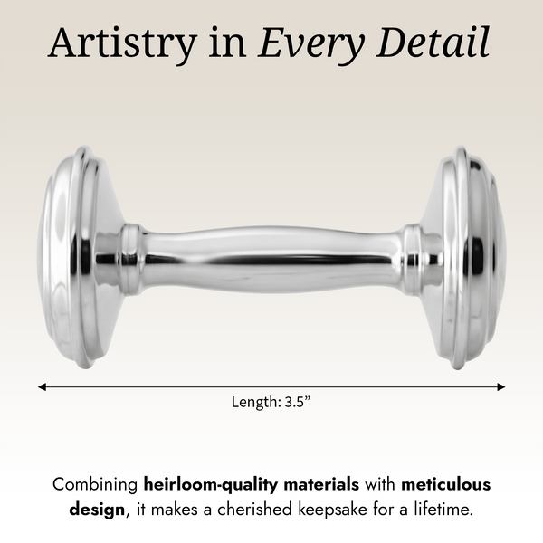Krysaliis Sterling Silver Dumbbell Baby Rattle