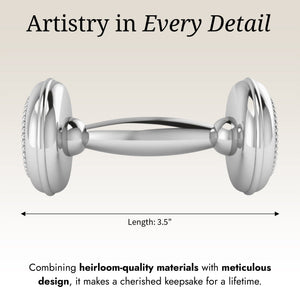 Krysaliis Sterling Silver Dumbbell Rattle -  Beaded