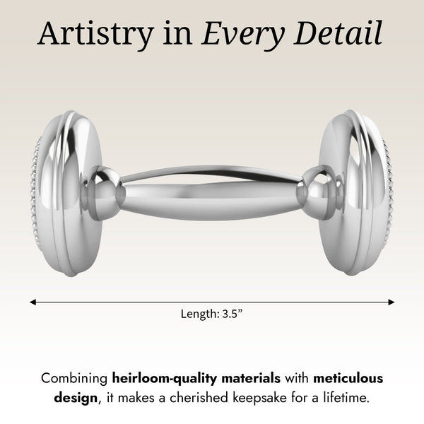 Krysaliis Sterling Silver Dumbbell Rattle -  Beaded