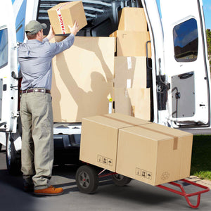 P-Handle Hand Truck with Foldable Load Plate for Warehouse Garage