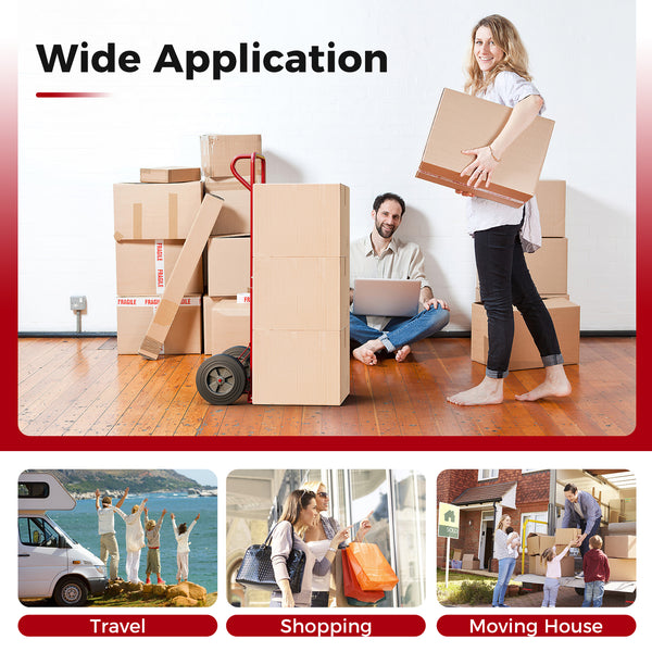 P-Handle Hand Truck with Foldable Load Plate for Warehouse Garage
