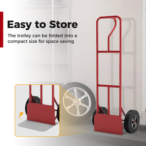 P-Handle Hand Truck with Foldable Load Plate for Warehouse Garage