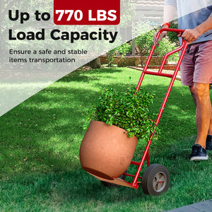 P-Handle Hand Truck with Foldable Load Plate for Warehouse Garage