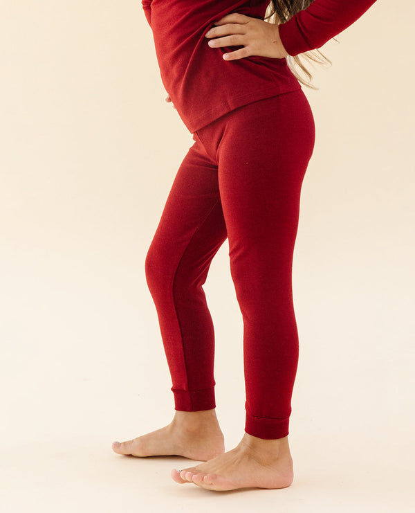 Ultimate Pajama Set in Crimson for babies, showcasing soft fabric and cozy design from angle 2.