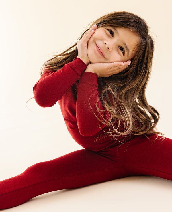 Ultimate Pajama Set in Crimson for babies, showcasing cozy design and vibrant color from angle 4.