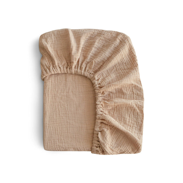 Mushie Mini Muslin Crib Sheet 100% Cotton Breathable