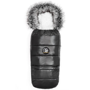 Pastel Black Organic Premium Gray Wool Adjustable Footmuff
