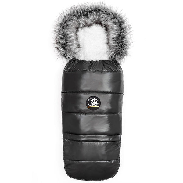 Pastel Black Organic Premium Gray Wool Adjustable Footmuff