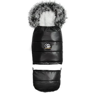 Pastel Black Organic Premium Gray Wool Adjustable Footmuff