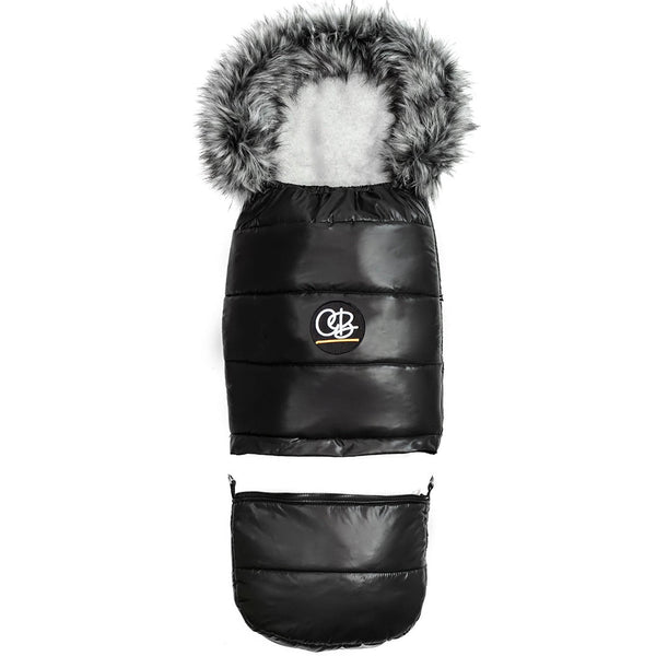 Pastel Black Organic Premium Gray Wool Adjustable Footmuff