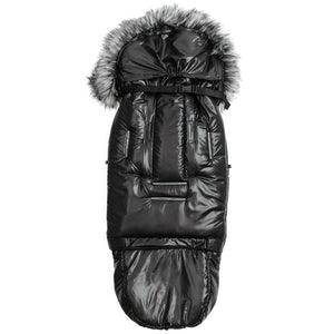 Pastel Black Organic Premium Gray Wool Adjustable Footmuff