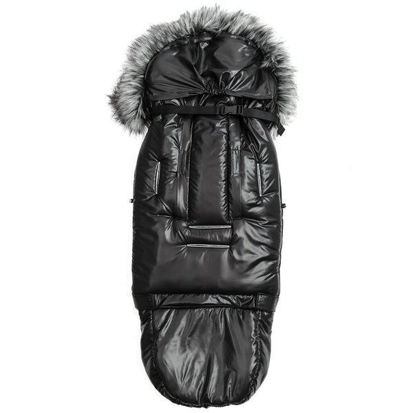 Pastel Black Organic Premium Gray Wool Adjustable Footmuff