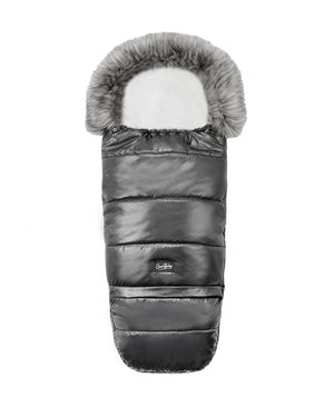 Pastel Black Organic Premium Gray Wool Adjustable Footmuff
