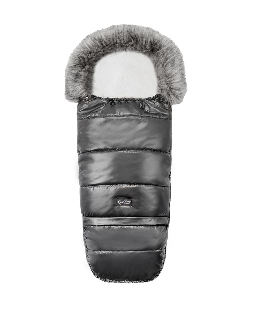 Cover Baby Premium Wool Adjustable Footmuff Black Pastel Gray