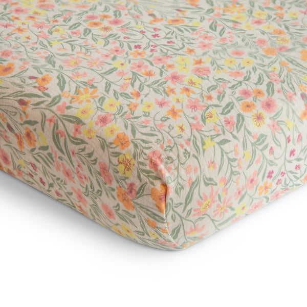 Mushie Mini Muslin Crib Sheet 100% Cotton Breathable