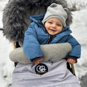 Pastel Gray Organic Premium Gray Wool Adjustable Footmuff