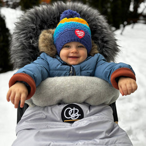 Pastel Gray Organic Premium Gray Wool Adjustable Footmuff