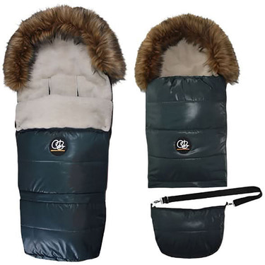 Pastel Hunter Green Organic Premium Wool Adjustable Footmuff