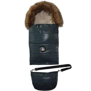 Pastel Hunter Green Organic Premium Wool Adjustable Footmuff