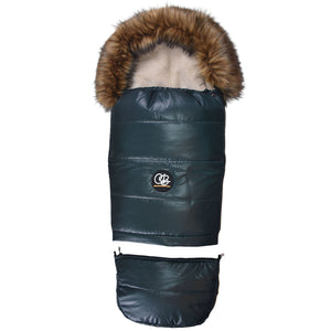 Pastel Hunter Green Organic Premium Wool Adjustable Footmuff