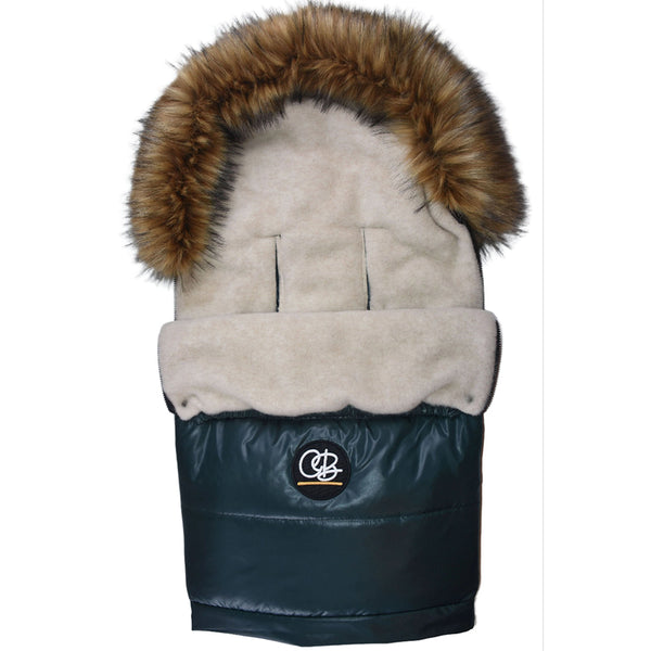 Pastel Hunter Green Organic Premium Wool Adjustable Footmuff