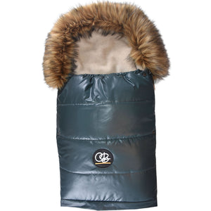 Pastel Hunter Green Organic Premium Wool Adjustable Footmuff