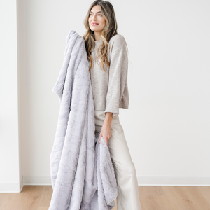 PATTERNED FAUX FUR THROW BLANKETS