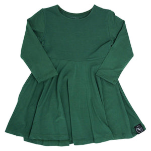 Swirly Girl Dress - Hunter Green