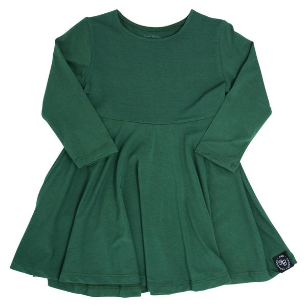 Swirly Girl Dress - Hunter Green