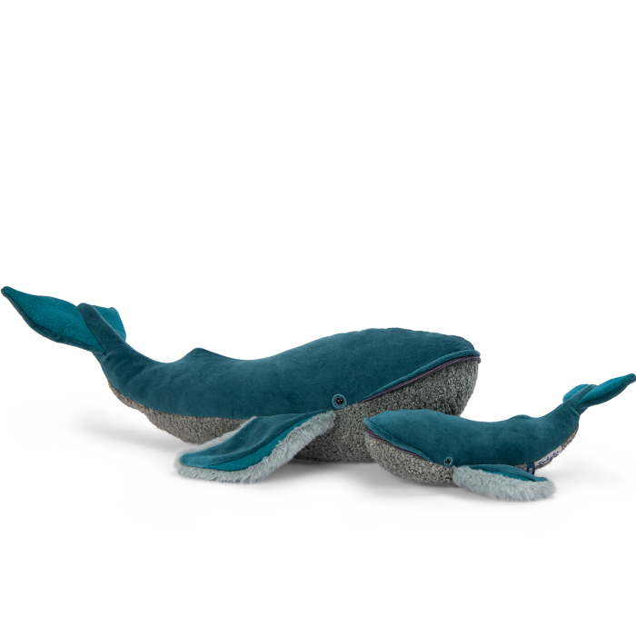 Small whale plush toy from "All Around the World" collection, perfect for cuddling and imaginative play.