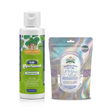Garner's Garden Kid's Mouthwash and Tooth Powder Package Natural Fluoride Free