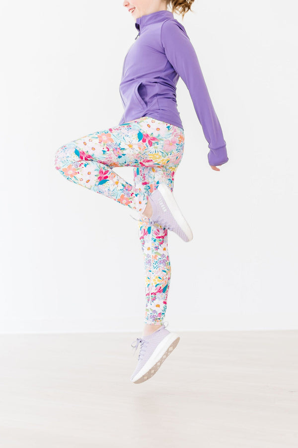 Petal Power Active Legging for babies, featuring a vibrant floral design and comfortable fit for active play.