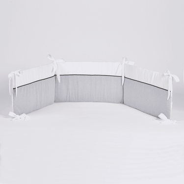 PETIT MARIN | Boys White & Grey Cotton Bed Bumper