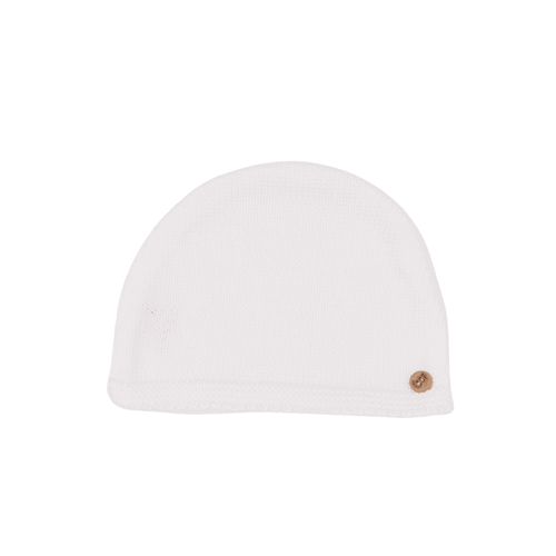 PETIT SWEENY | Baby White Organic Cotton Knit Hat