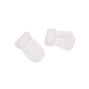 PETIT SWEENY | Baby White Organic Cotton Knit Mittens