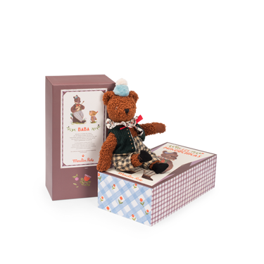 Large Baba the Bear plush toy from The Minouchkas, perfect for cuddles and playtime for babies and toddlers.