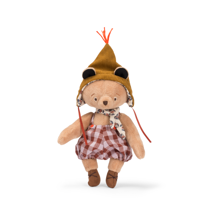 "Emile the Bear - small plush toy from Les Minouchkas, perfect for cuddles and playtime."