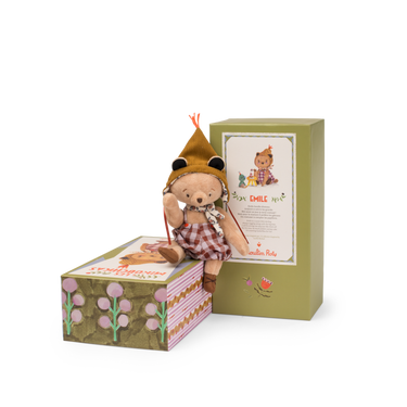 "Emile the Bear - small plush toy from Les Minouchkas, perfect for cuddles and playtime."