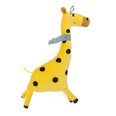 Giraffe Rattle from "The Toupitis" collection, soft plush toy for babies, perfect for playtime and sensory development.